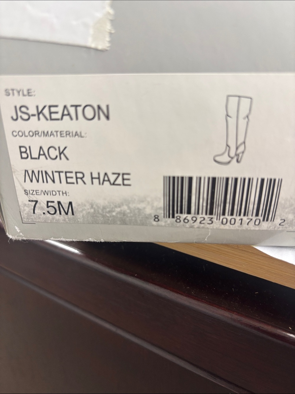 Jessica Simpson Black Leather High-Heel Knee Boots - Picture 11 of 12